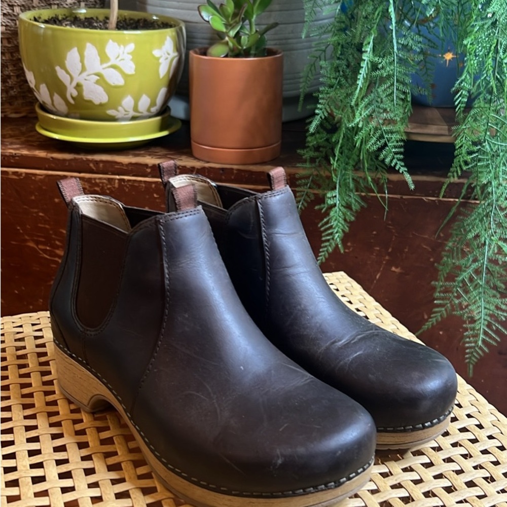 Dansko Dark Brown Leather Booties